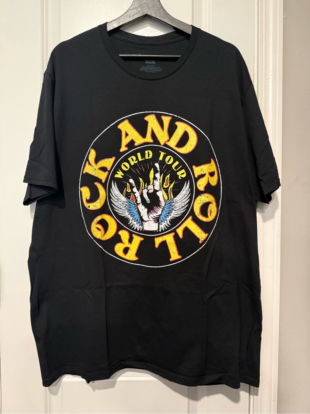 Rock and Roll World Tour Graphic Tee - Black